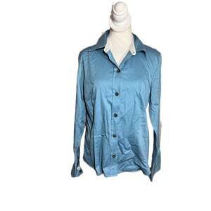 Old Navy Women's/Misses Size XL Blue Button Up Shirt/Top. Stretch. Long Sleeve.